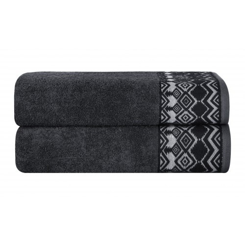Ręczniki Tureckie Grube Komplet 2 Sztuki ciemny grafit