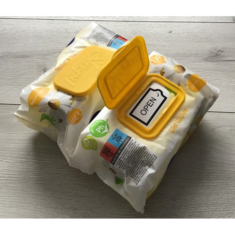 Chusteczki Nawilżane Sleepy 12x120szt Rumiankowe