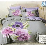 Pościel 3D Satyna Bawełniana 160/200 3cz Kwiaty