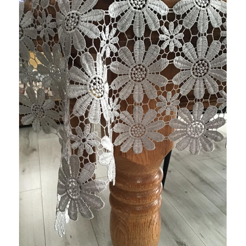 Obrus Z Gipiury Szary Cały Koronkowy