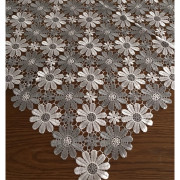 Bieżniki/Serwety Z Gipiury Całe Koronkowe W Biało/Szare Kwiaty