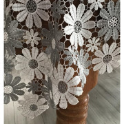 Obrus Z Gipiury Biało Szary Cały Koronkowy