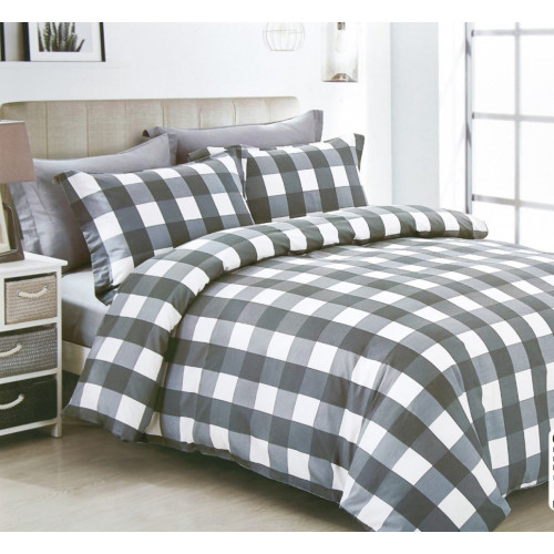 Pościel 220x200 Dwustronna Bawełna Satynowa Collection World Krata