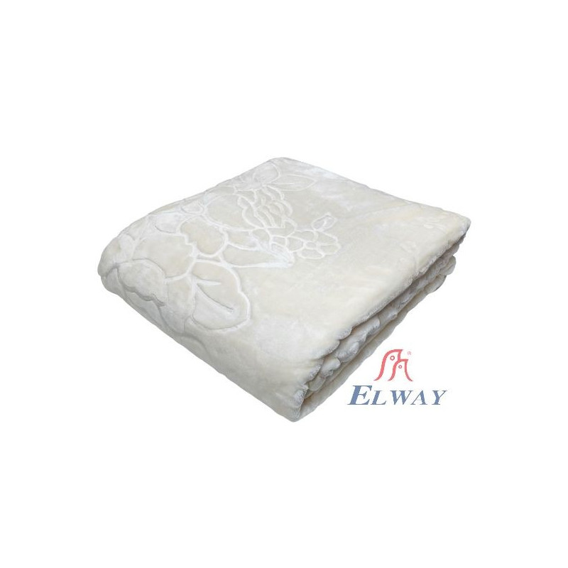 Koc Elway Gruby Tłoczony 200/240cm Ekri