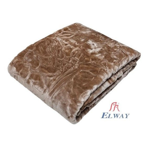 Koc Elway Gruby Tłoczony 200/240cm Beżowy