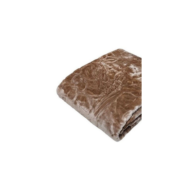 Koc Elway Gruby Tłoczony 200/240cm Beżowy