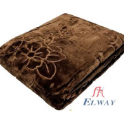 Koc Elway Gruby Tłoczony 200/240cm Brązowy