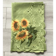 Bieżniki /Serwety Zielone Haftowane Słoneczniki