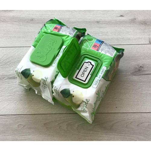 Chusteczki Nawilżane Sleepy 120szt Zielone Jabłuszko