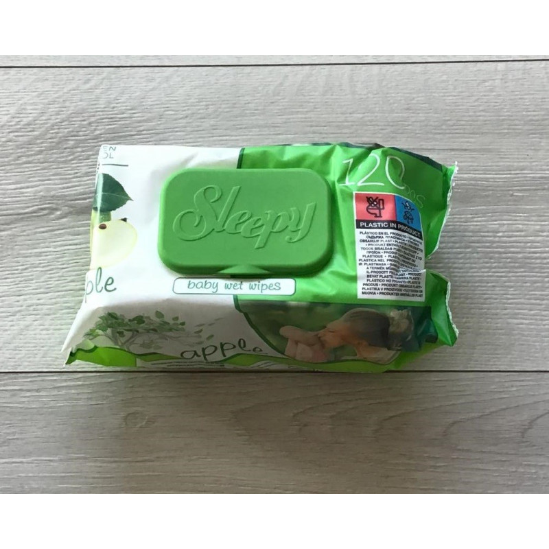 Chusteczki Nawilżane Sleepy 120szt Zielone Jabłuszko