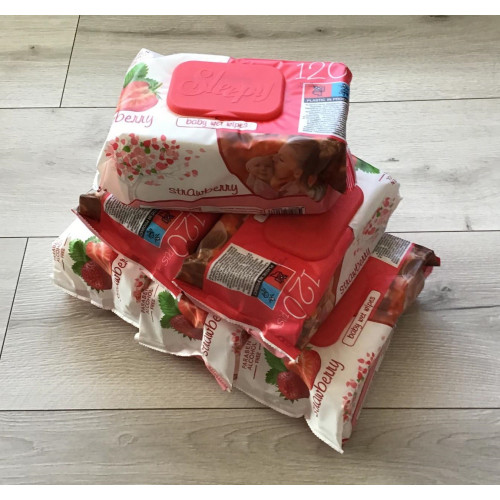 Chusteczki Nawilżane Sleepy 12x120szt Truskawkowe