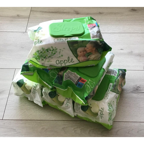 Chusteczki Nawilżane Sleepy 12x120szt Zielone Jabłuszko