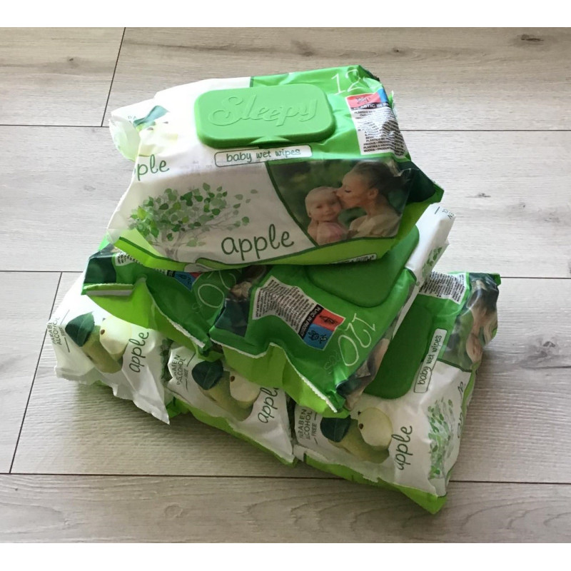 Chusteczki Nawilżane Sleepy 12x120szt Zielone Jabłuszko