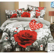 Pościel 3D Satyna Bawełniana 160/200 3cz Róża