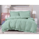 Pościel Z Falbanką Satyna Bawełniana 160x200 3cz Miętowa