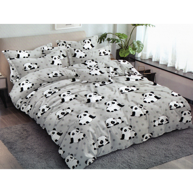 Pościel 3D Satyna Bawełniana 140/200 2cz Panda