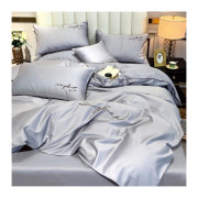 Pościel Mikrofibra Cotton World Z Haftem 160x200 3cz Jasny Szary