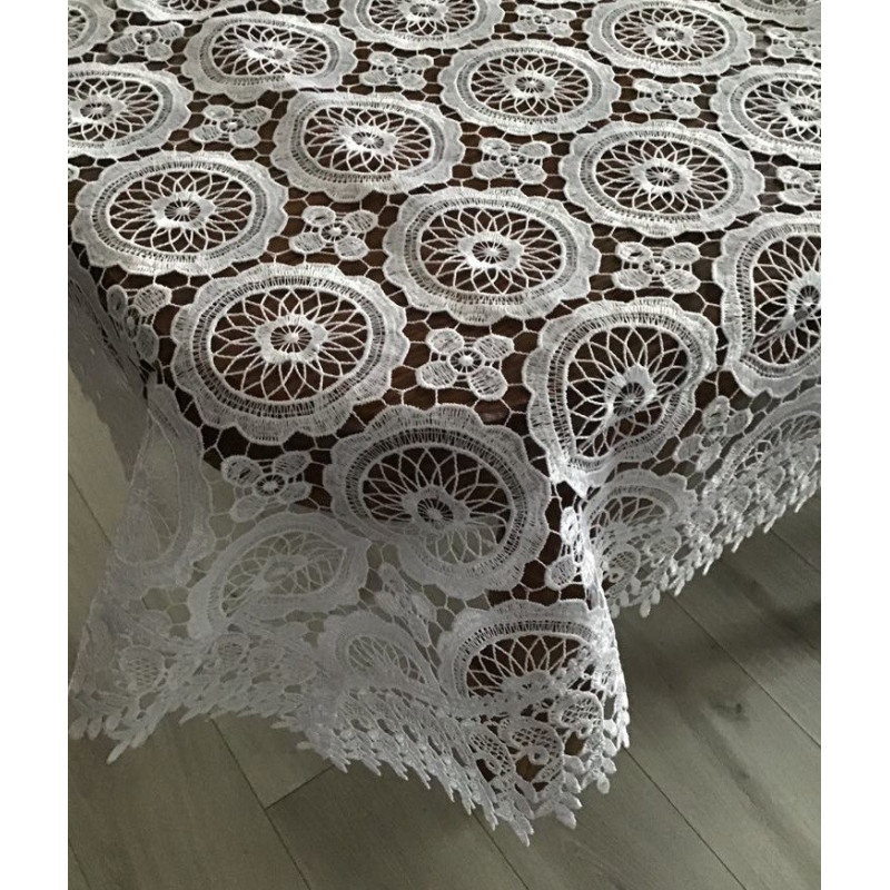 Obrus Z Gipiury Biały Cały koronkowy