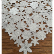 Bieżniki /Serwety Szare Ze Srebrnym Haftem Liście