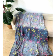 Koc Świecący Mikrofibra 150x200 Kolorowe Motyle