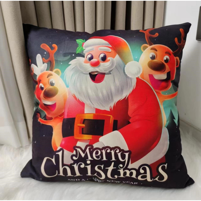 Poszewka Welurowa Świąteczna 40x40cm Mikołaj