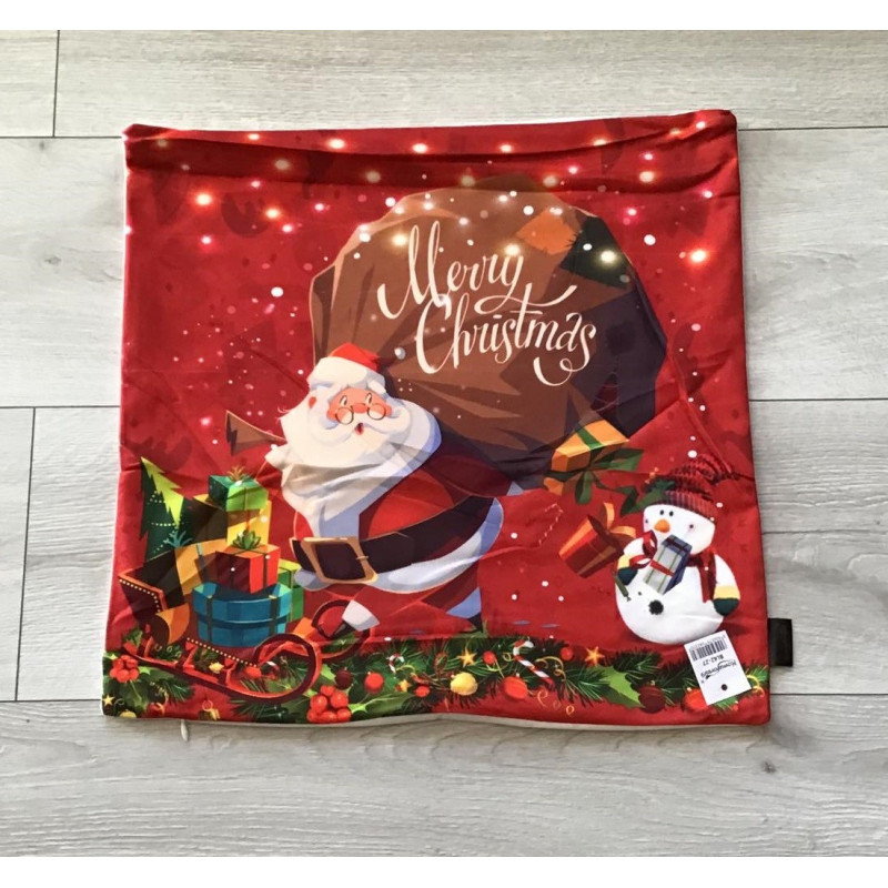 Poszewka Welurowa Świąteczna 40x40cm Mikołaj