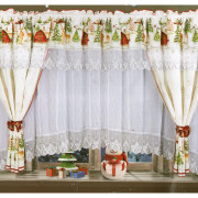 Firana Świąteczna Gotowa 400cmx160cm Renifery/Choinki