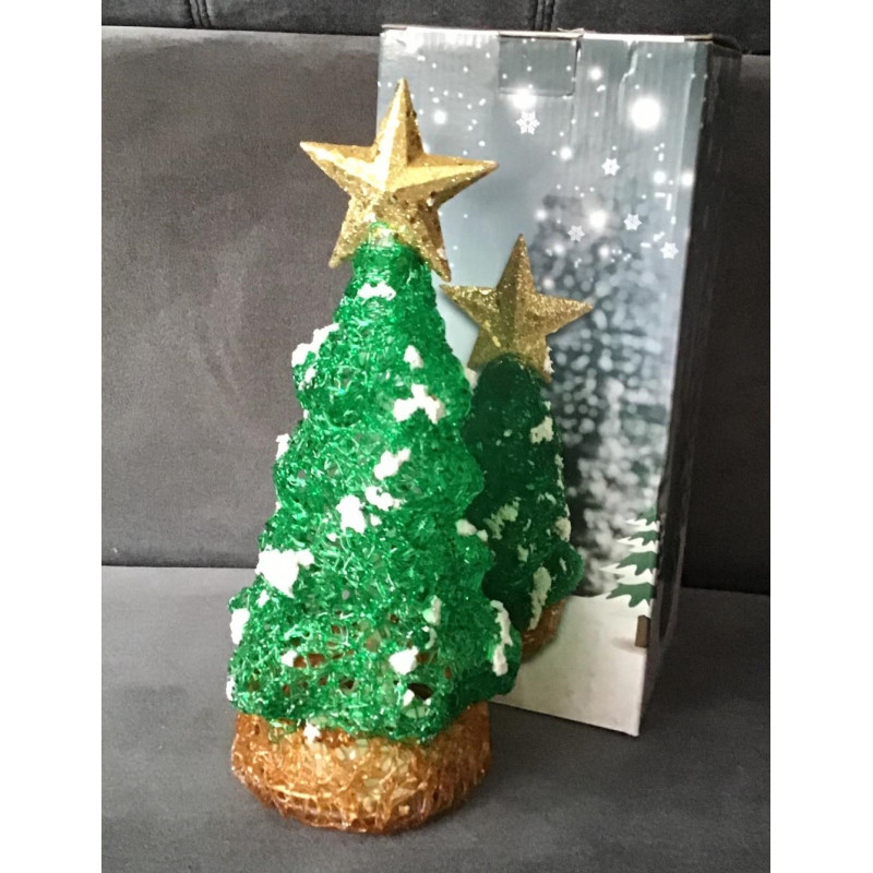 Ozdoba Świąteczna Choinka Led Z Gwiazdą Zielona