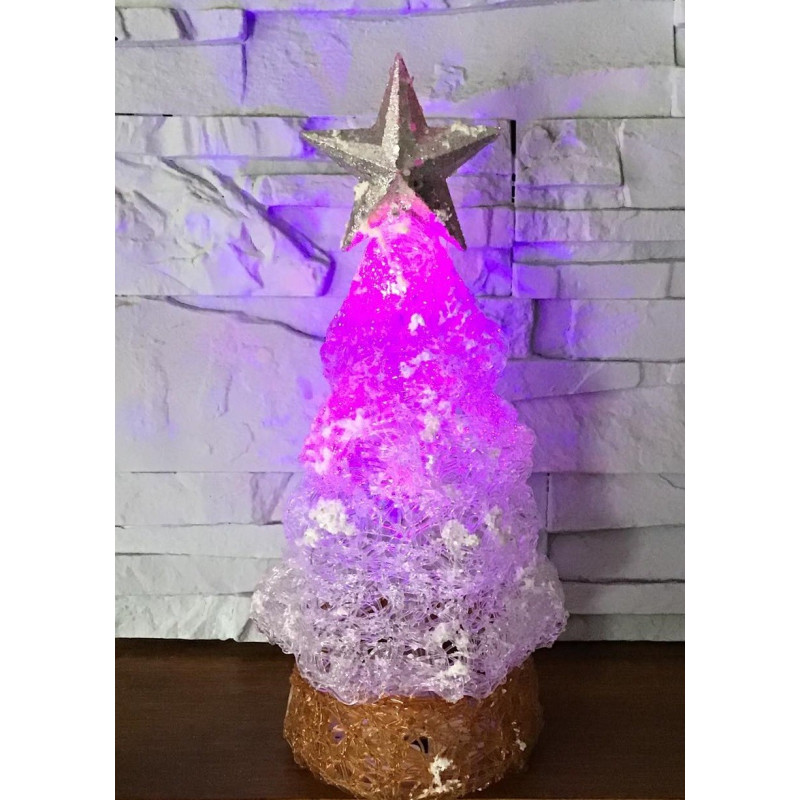 Ozdoba Świąteczna Choinka Led Z Gwiazdą Biała