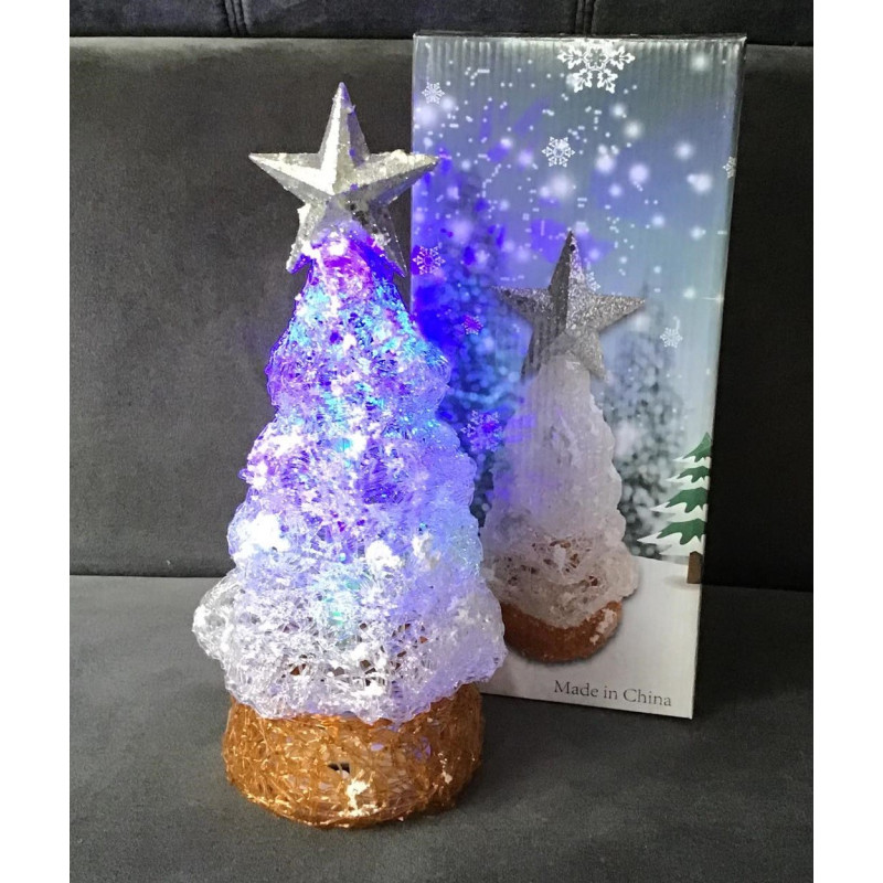 Ozdoba Świąteczna Choinka Led Z Gwiazdą Biała