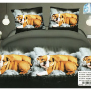 Pościel 3D Satyna Bawełniana 140/200 2cz Buldogi