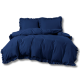 Pościel Z Falbanką Satyna Bawełniana 220x200 3cz Granat