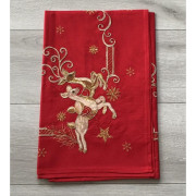 Bieżniki /Serwety Świąteczne Czerwone Ze Złotym Haftem