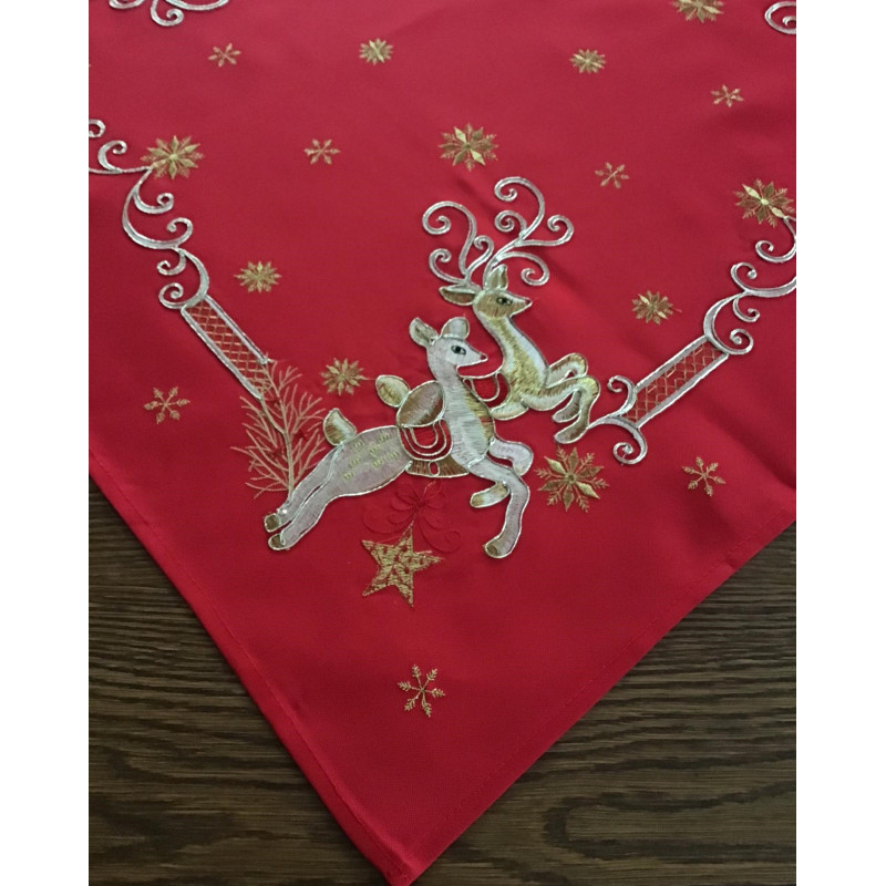 Bieżniki /Serwety Świąteczne Czerwone Ze Złotym Haftem