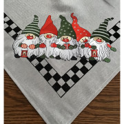 Bieżniki /Serwety Świąteczne Szare Z Haftem Krasnale