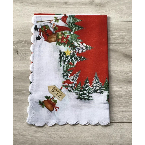 Obrus Świąteczny Z Metalizowaną Nitką Gnomy