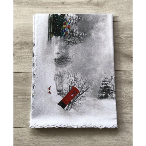 Obrus Świąteczny Z Metalizowaną Nitką Zima