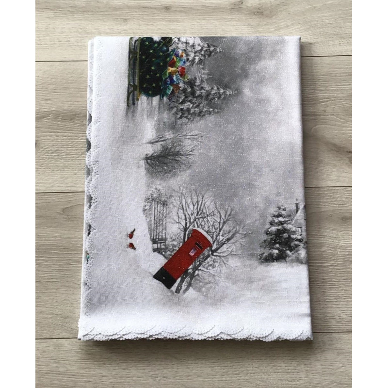 Obrus Świąteczny Z Metalizowaną Nitką Zima
