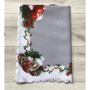 Obrus Świąteczny Z Metalizowaną Nitką Świece