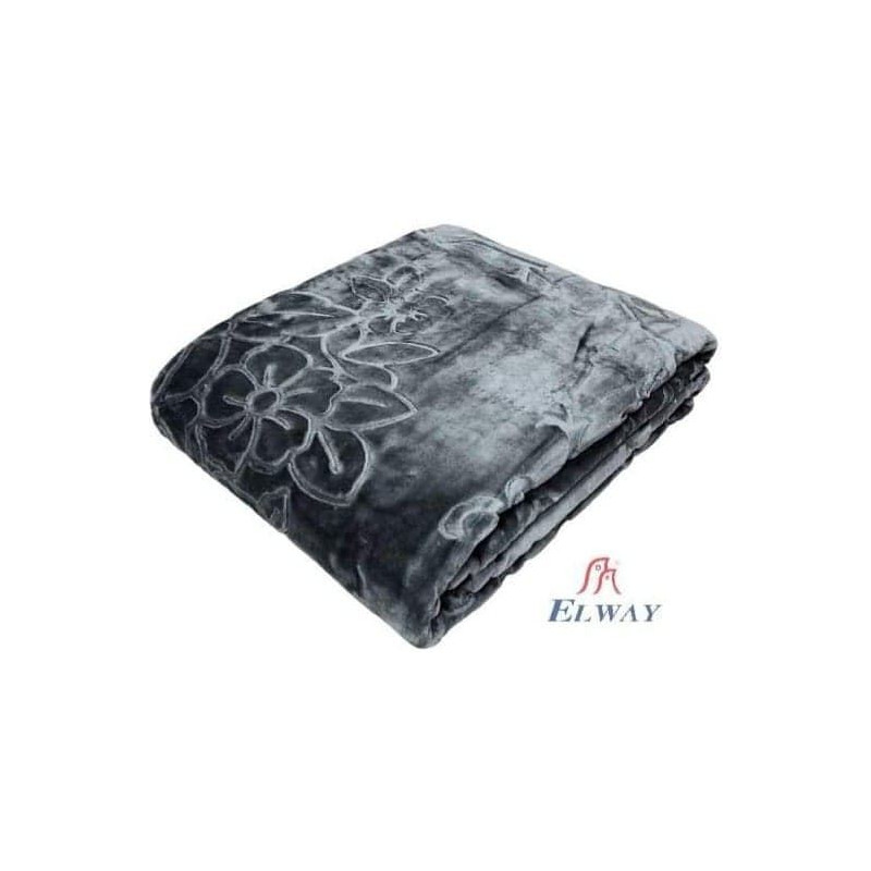 Koc Elway Gruby Tłoczony 200/240cm Szary