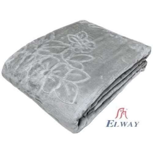 Koc Elway Gruby Tłoczony 200/240cm Jasny Szary