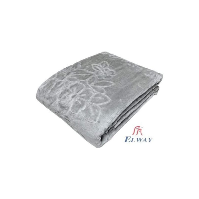 Koc Elway Gruby Tłoczony 200/240cm Jasny Szary
