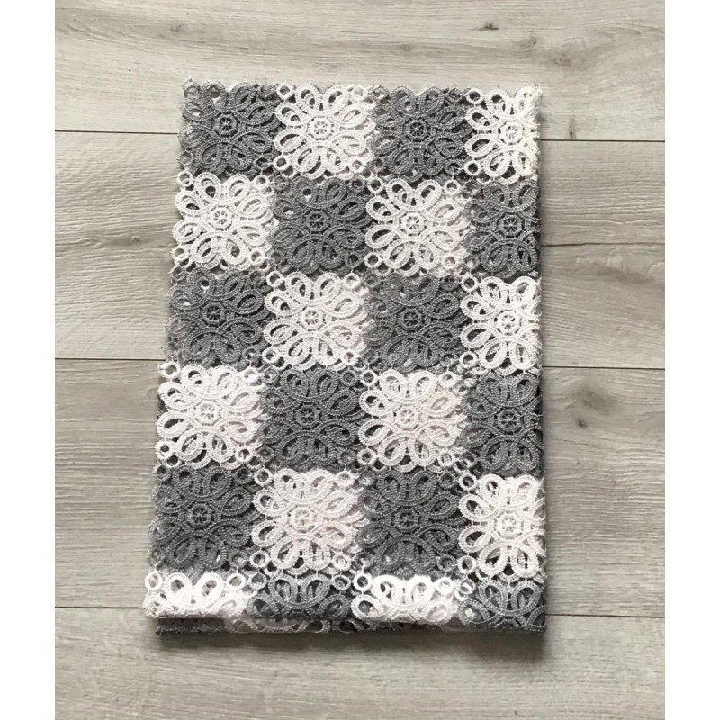 Bieżniki/Serwety Z Gipiury Całe Koronkowe Biało Szare