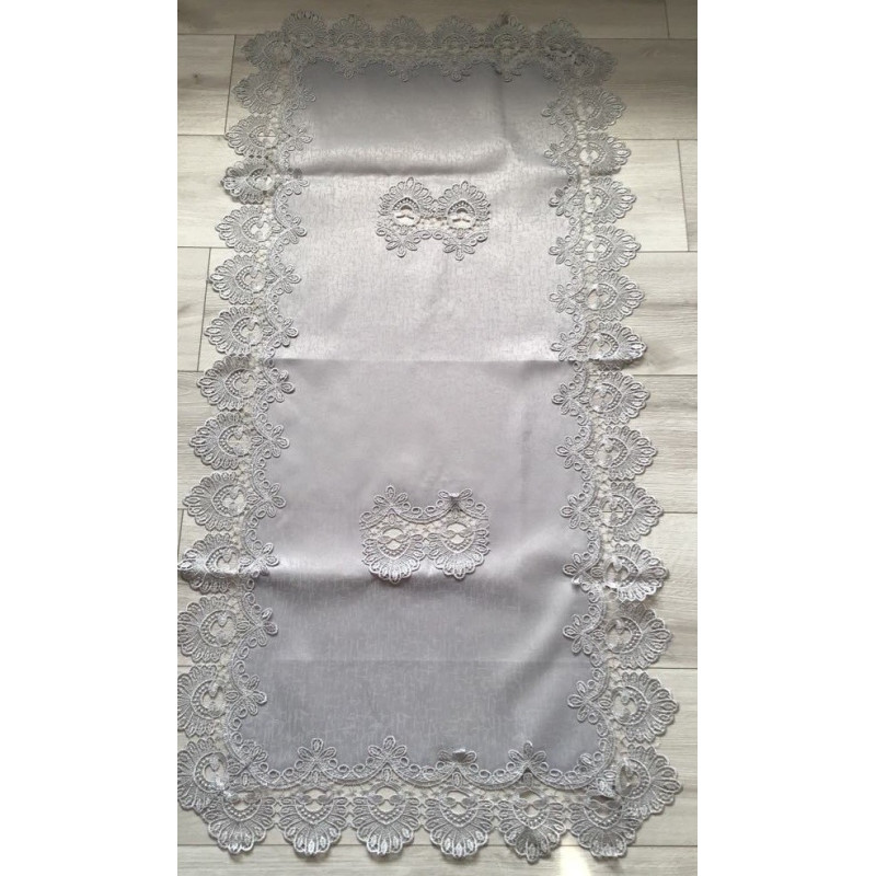 Bieżniki/Serwety Obszyte Gipiurą Szare