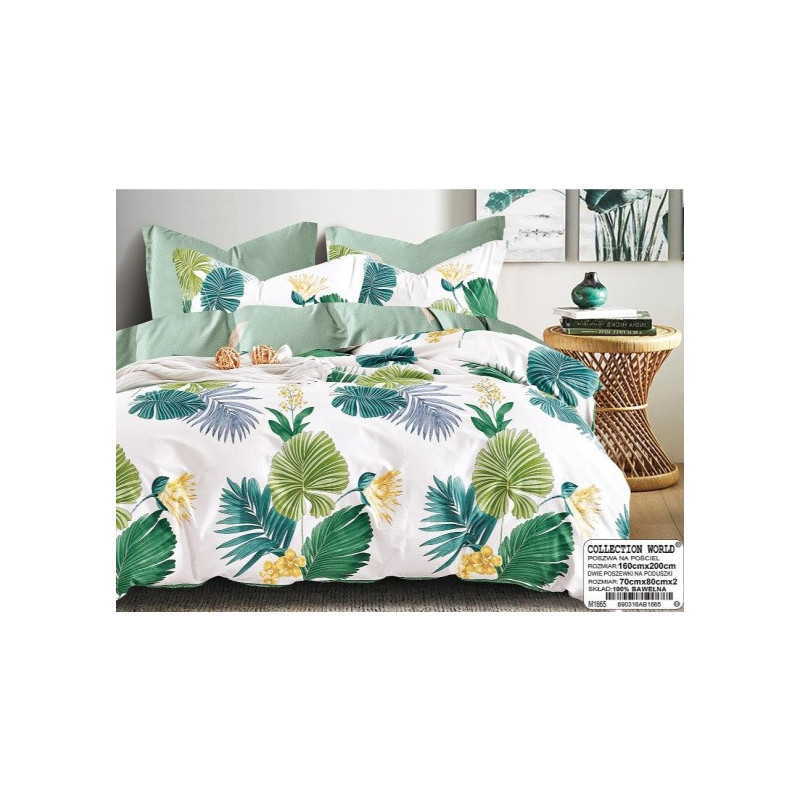 Pościel 220x200 Dwustronna Bawełna Satynowa Collection World Liście