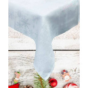 Obrus Świąteczny Biały W Srebrne Śnieżynki