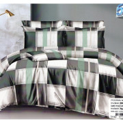 Pościel 3D Satyna Bawełniana 220/200 3cz Krata