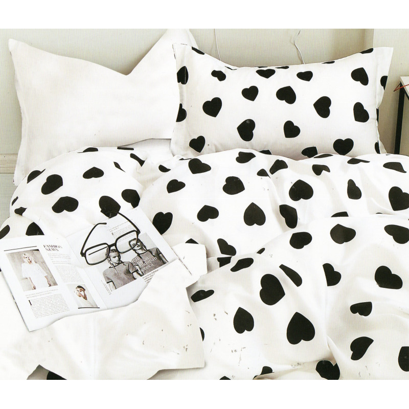 Pościel 160x200 Dwustronna Bawełna Satynowa Collection World Serca