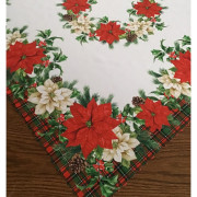 Bieżniki/Serwety Świąteczne Białe Gwiazda Betlejemska I Szkocka Krata