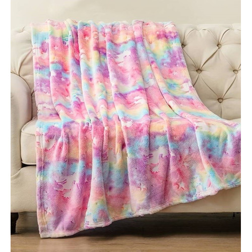 Koc Świecący Mikrofibra 150x200 Konik Na Różowym Tle